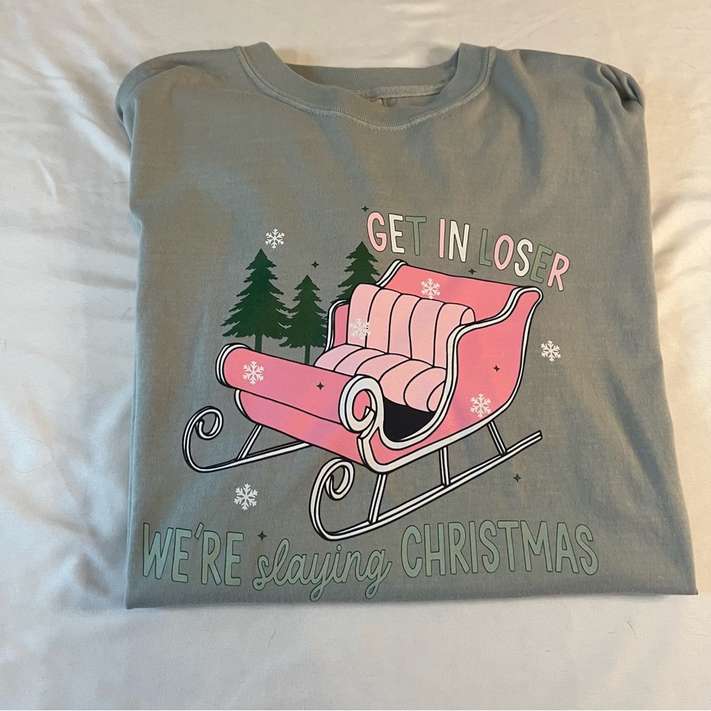 Comfort Colors Get In Loser We’re Slaying Christmas Graphic Tee 2XL Holiday NWT